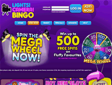 Tablet Screenshot of lightscamerabingo.com
